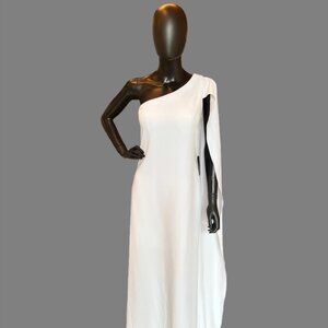 JJs House Elegant One-Shoulder White Wedding Dress